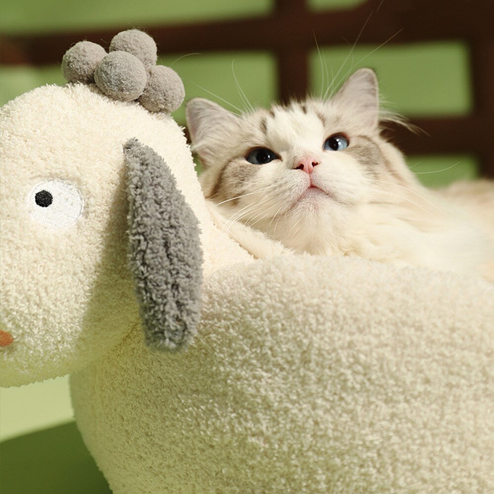 Dailypets Soft Cat Nest Bed – Anti-Anxiety Plush Resting Spot