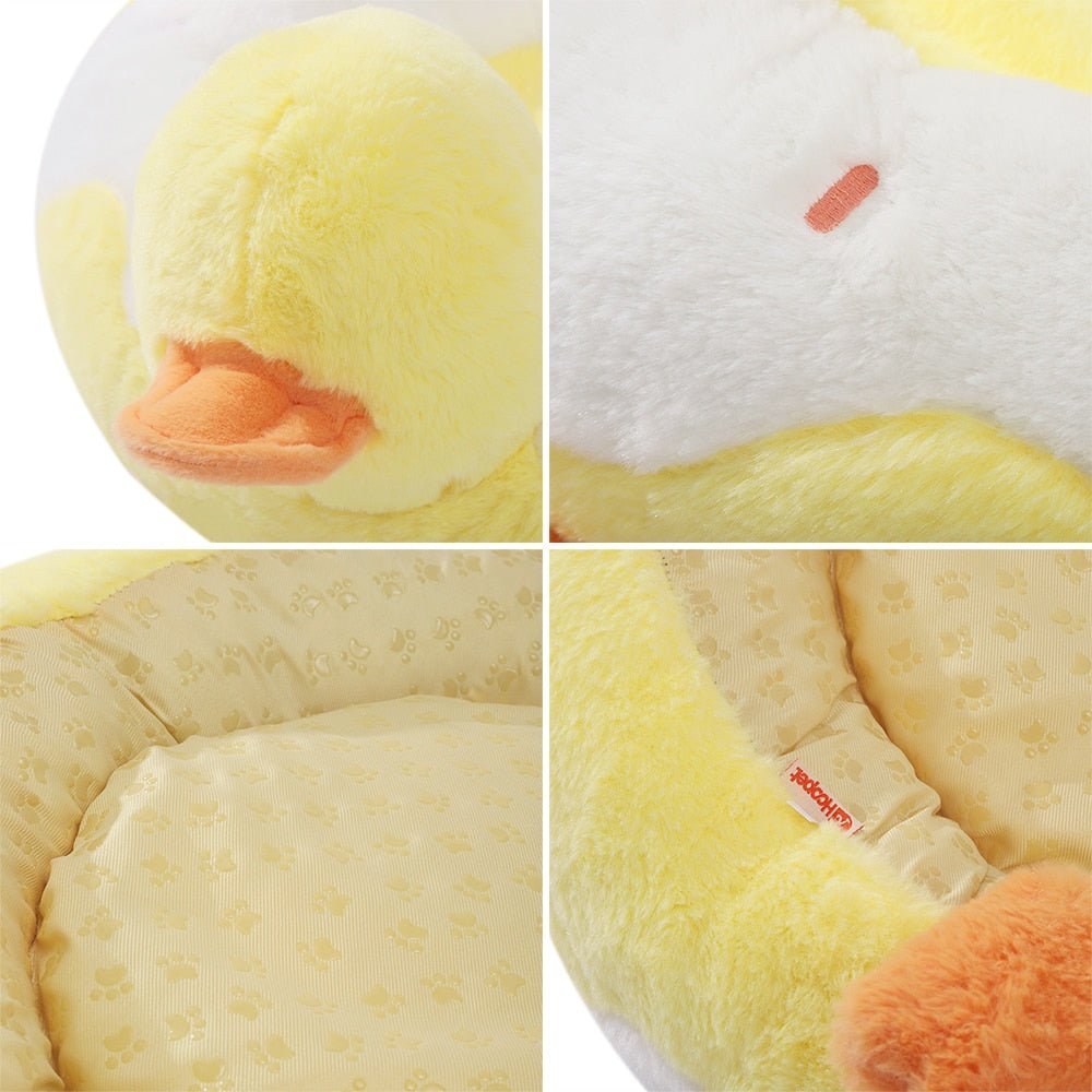Dailypets Duck Plush Cat Bed – Soft Donut Bed for Comfortable Naps
