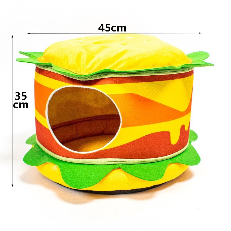Dailypets Fast Food Cat Hideout – Cute Plush Cat House