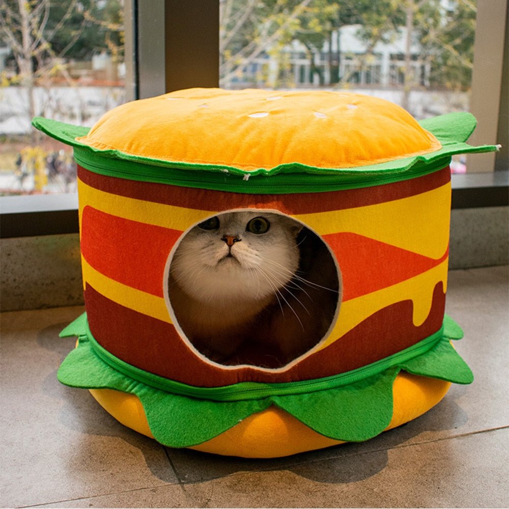 Dailypets Fast Food Cat Hideout – Cute Plush Cat House