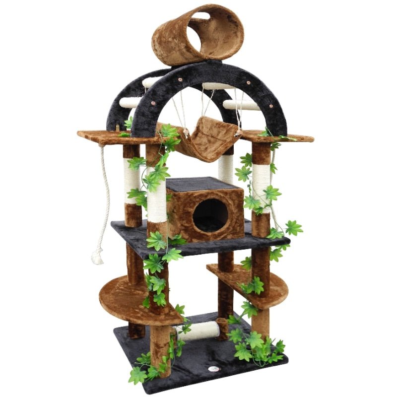 Dailypets Forest Cat Climber Tower – Multi-Level Cat Tree with Hammock & Scratch Area