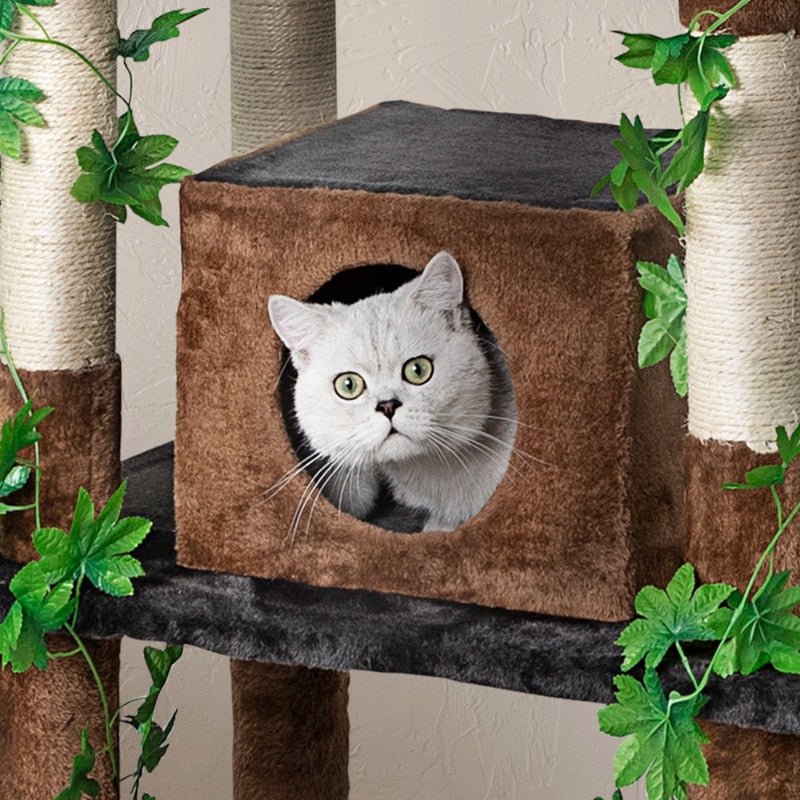 Dailypets Forest Cat Climber Tower – Multi-Level Cat Tree with Hammock & Scratch Area