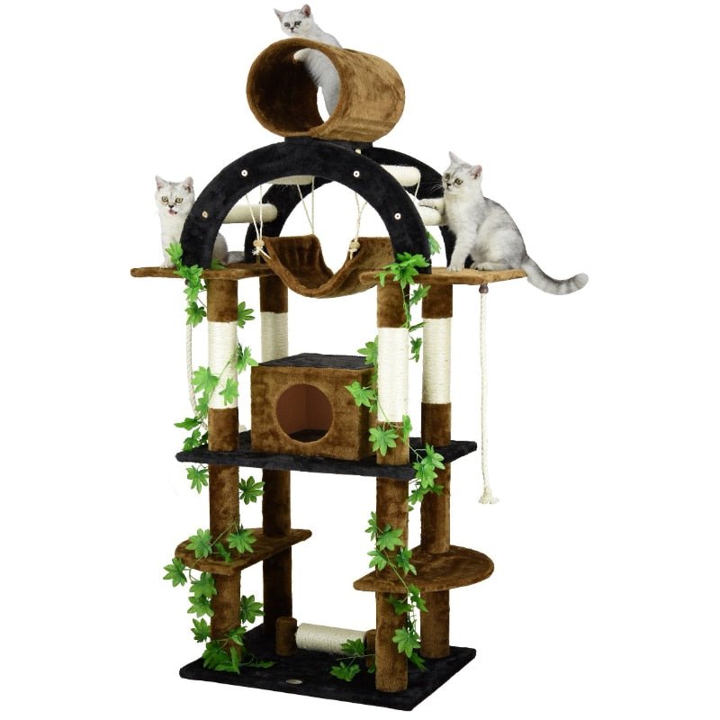 Dailypets Forest Cat Climber Tower – Multi-Level Cat Tree with Hammock & Scratch Area