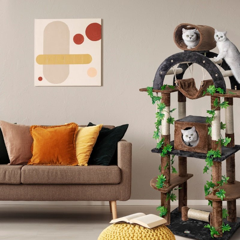 Dailypets Forest Cat Climber Tower – Multi-Level Cat Tree with Hammock & Scratch Area