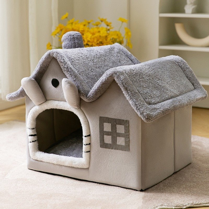 Dailypets Plush Indoor Cat House with Washable Cushion