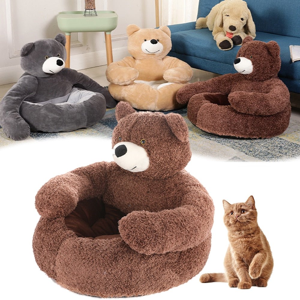 Dailypets Hugging Bear Lounge – Cozy Plush Cat Sleeping Bed