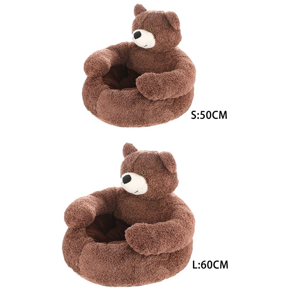 Dailypets Hugging Bear Lounge – Cozy Plush Cat Sleeping Bed