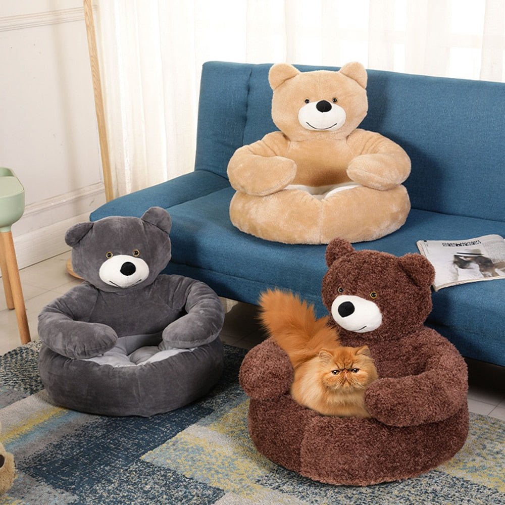 Dailypets Hugging Bear Lounge – Cozy Plush Cat Sleeping Bed