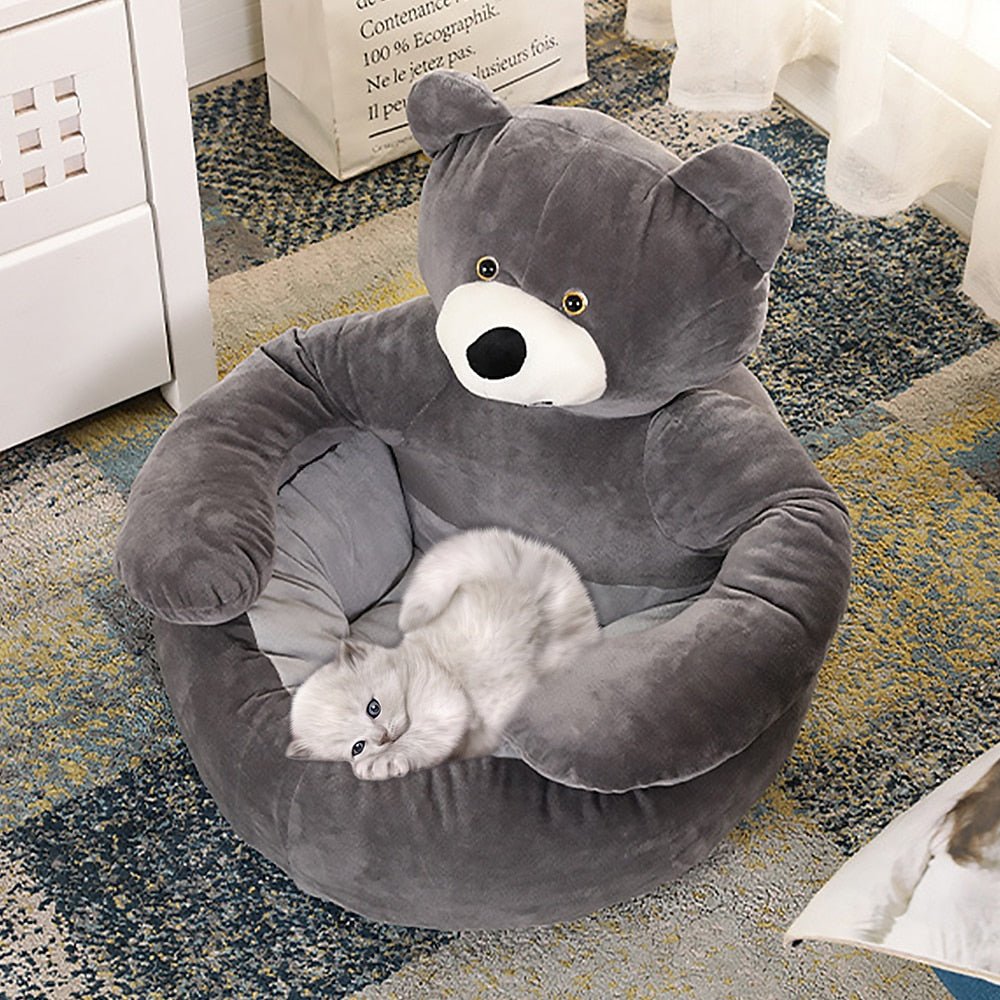 Dailypets Hugging Bear Lounge – Cozy Plush Cat Sleeping Bed