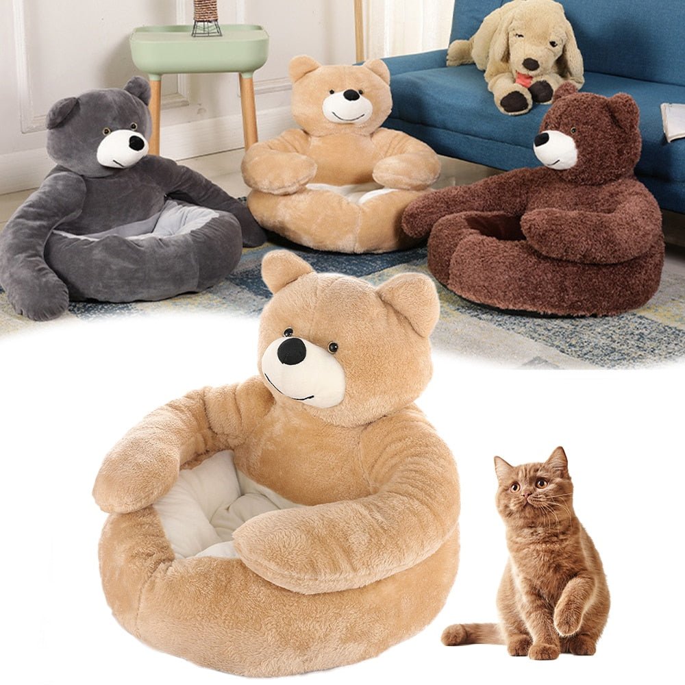 Dailypets Hugging Bear Lounge – Cozy Plush Cat Sleeping Bed