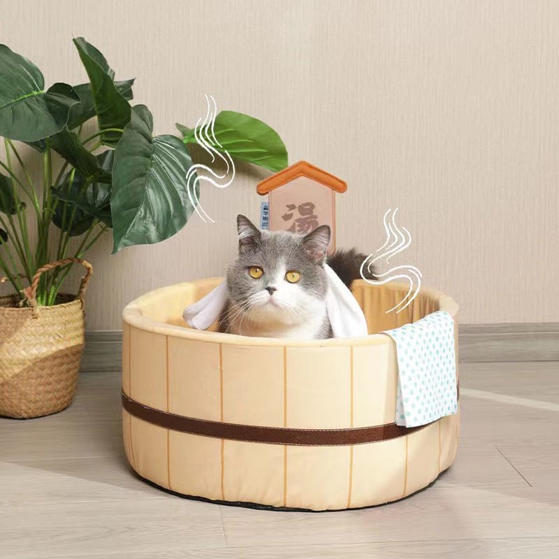 Dailypets Anti-Anxiety Cat Nest – Soft Raised-Rim Sleeping Bed