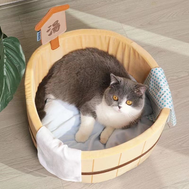 Dailypets Anti-Anxiety Cat Nest – Soft Raised-Rim Sleeping Bed