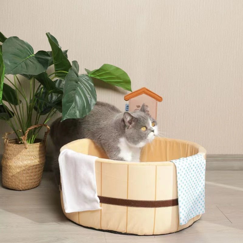 Dailypets Anti-Anxiety Cat Nest – Soft Raised-Rim Sleeping Bed
