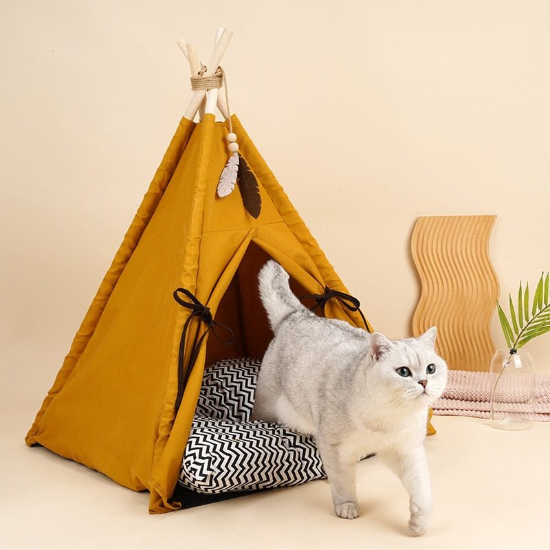 Dailypets Modern Cat Teepee – Cozy Canvas Indoor Cat Tent