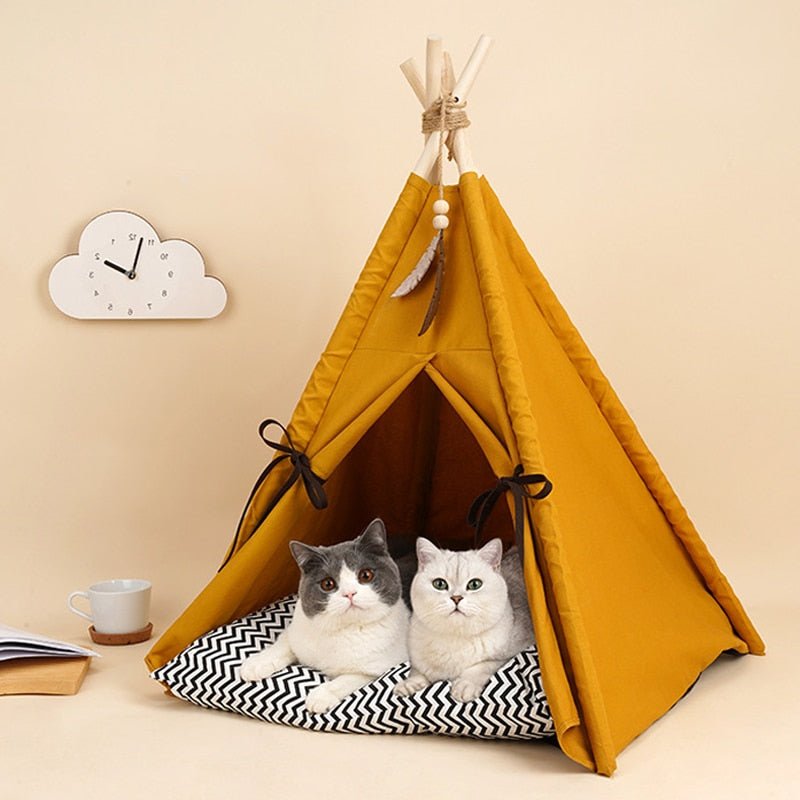 Dailypets Modern Cat Teepee – Cozy Canvas Indoor Cat Tent