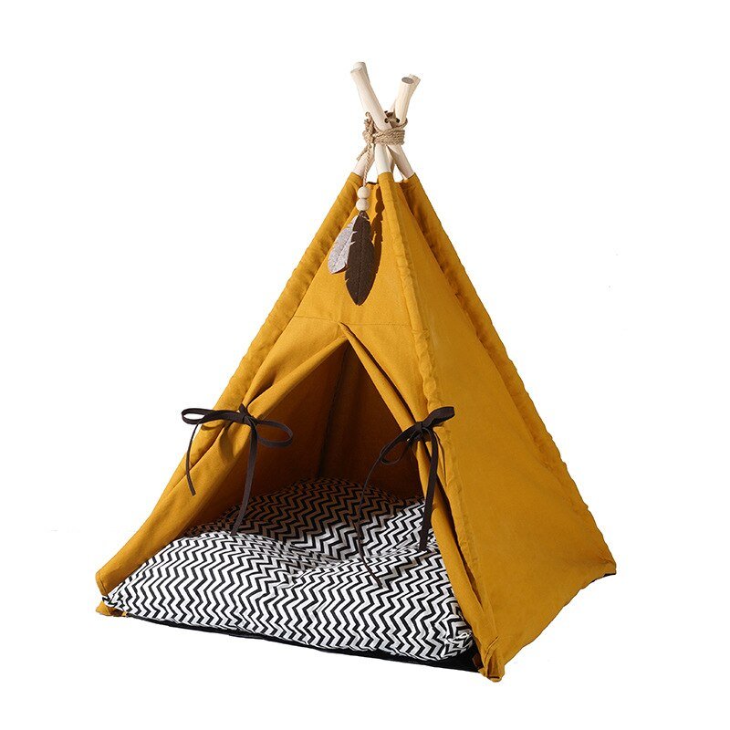 Dailypets Modern Cat Teepee – Cozy Canvas Indoor Cat Tent
