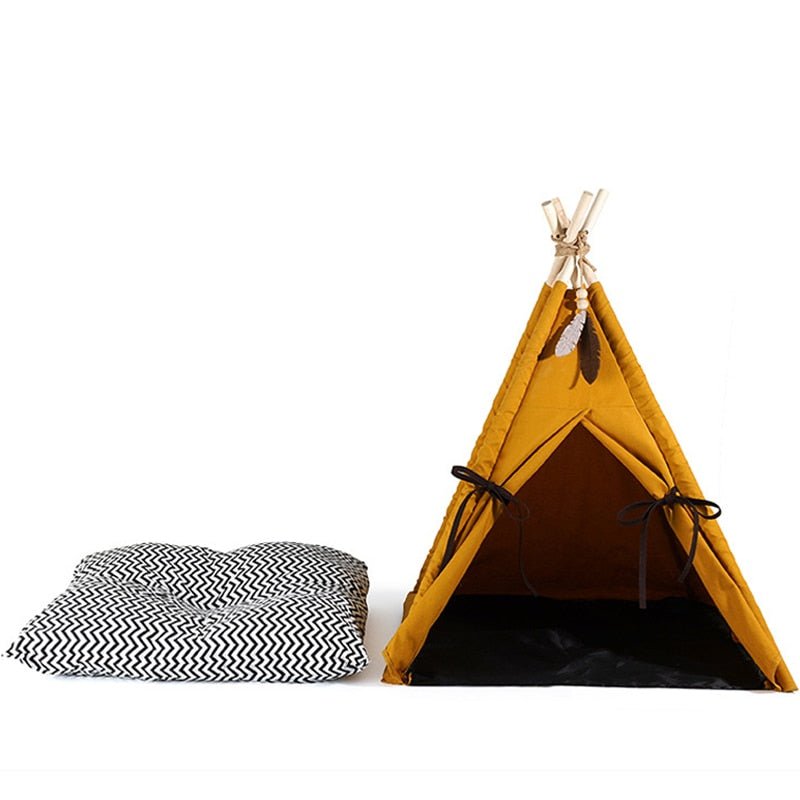 Dailypets Modern Cat Teepee – Cozy Canvas Indoor Cat Tent