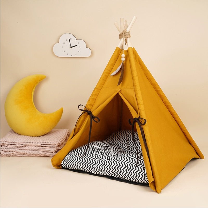 Dailypets Modern Cat Teepee – Cozy Canvas Indoor Cat Tent