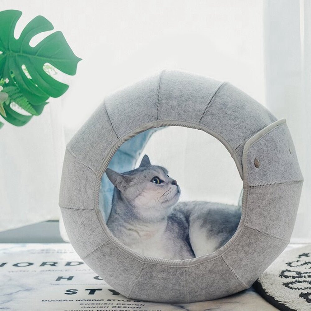 Dailypets Convertible Shell Cat Bed – Foldable Cozy Cat Cave