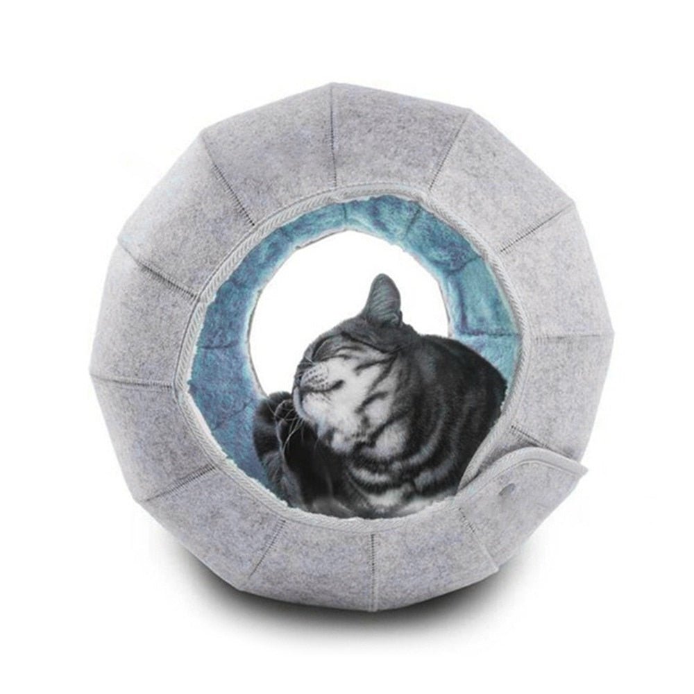 Dailypets Convertible Shell Cat Bed – Foldable Cozy Cat Cave
