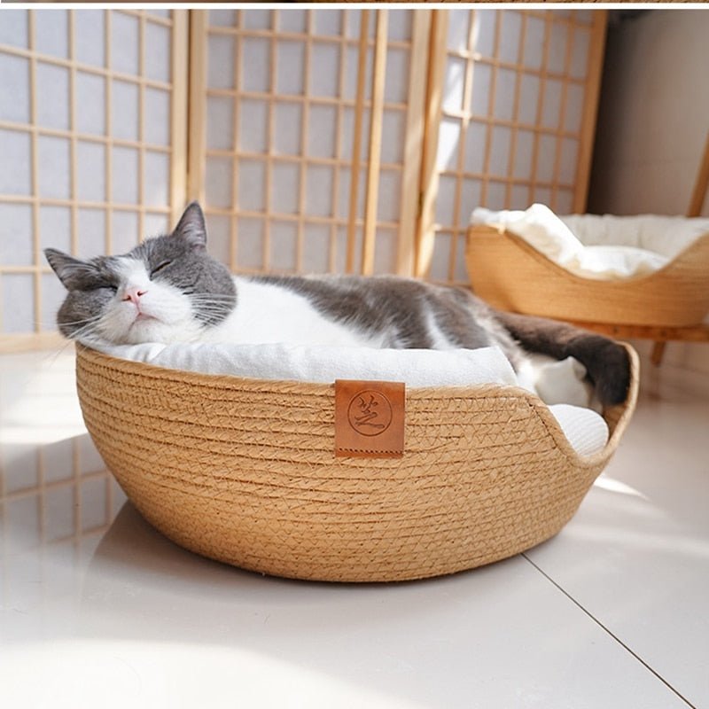 Dailypets Soft Basket Cat Nest with Removable Cushion