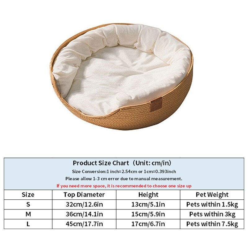 Dailypets Soft Basket Cat Nest with Removable Cushion