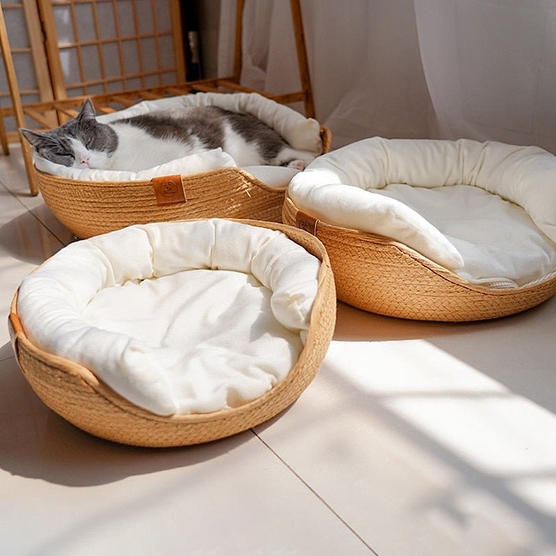 Dailypets Soft Basket Cat Nest with Removable Cushion