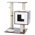 Dailypets Square Modern Cat Tree – 31-Inch Indoor Cat Tower with Condo & Interactive Toy