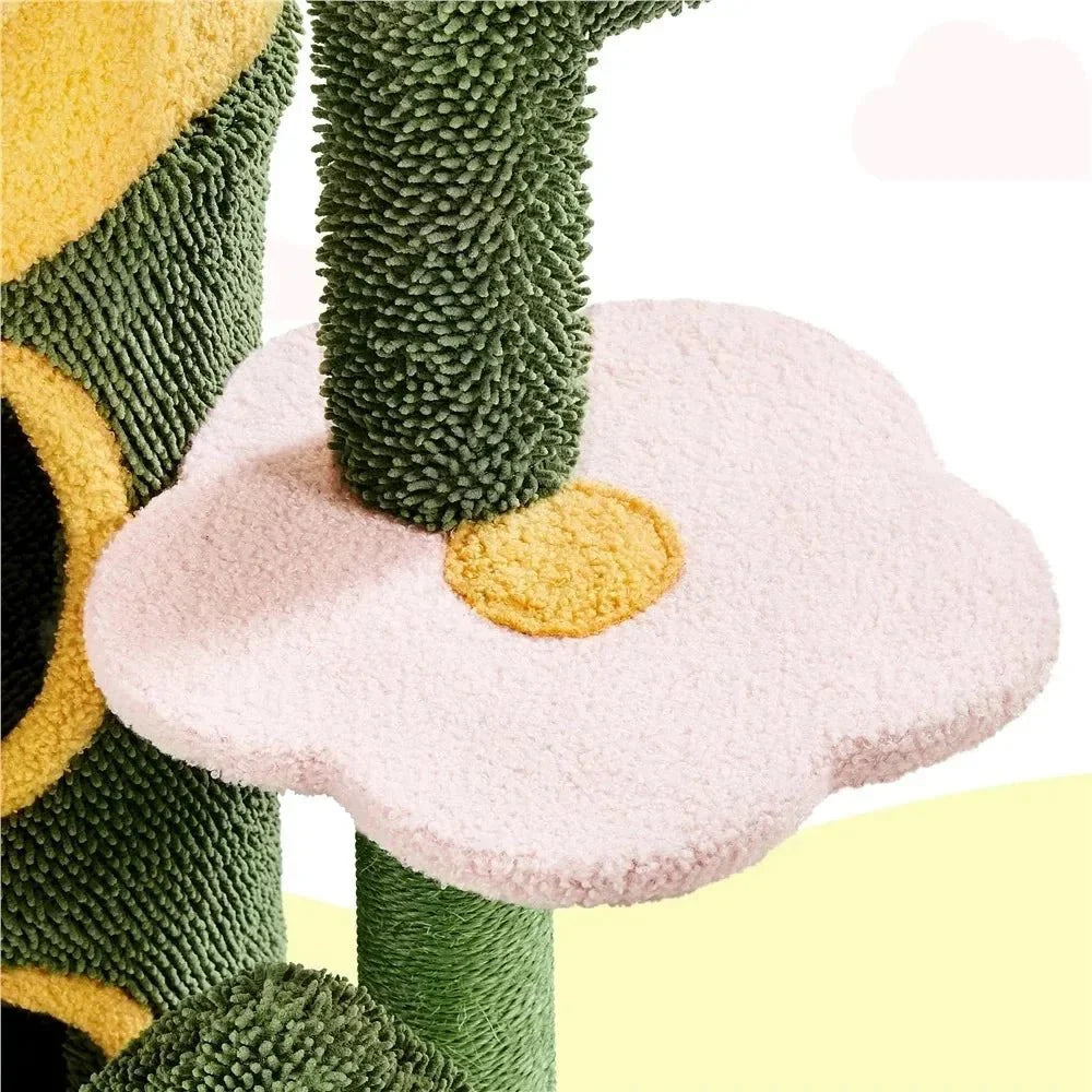 Dailypets Wild West Desert Cat Tree – 48.5" Cactus Scratching Tower with Dual Condos