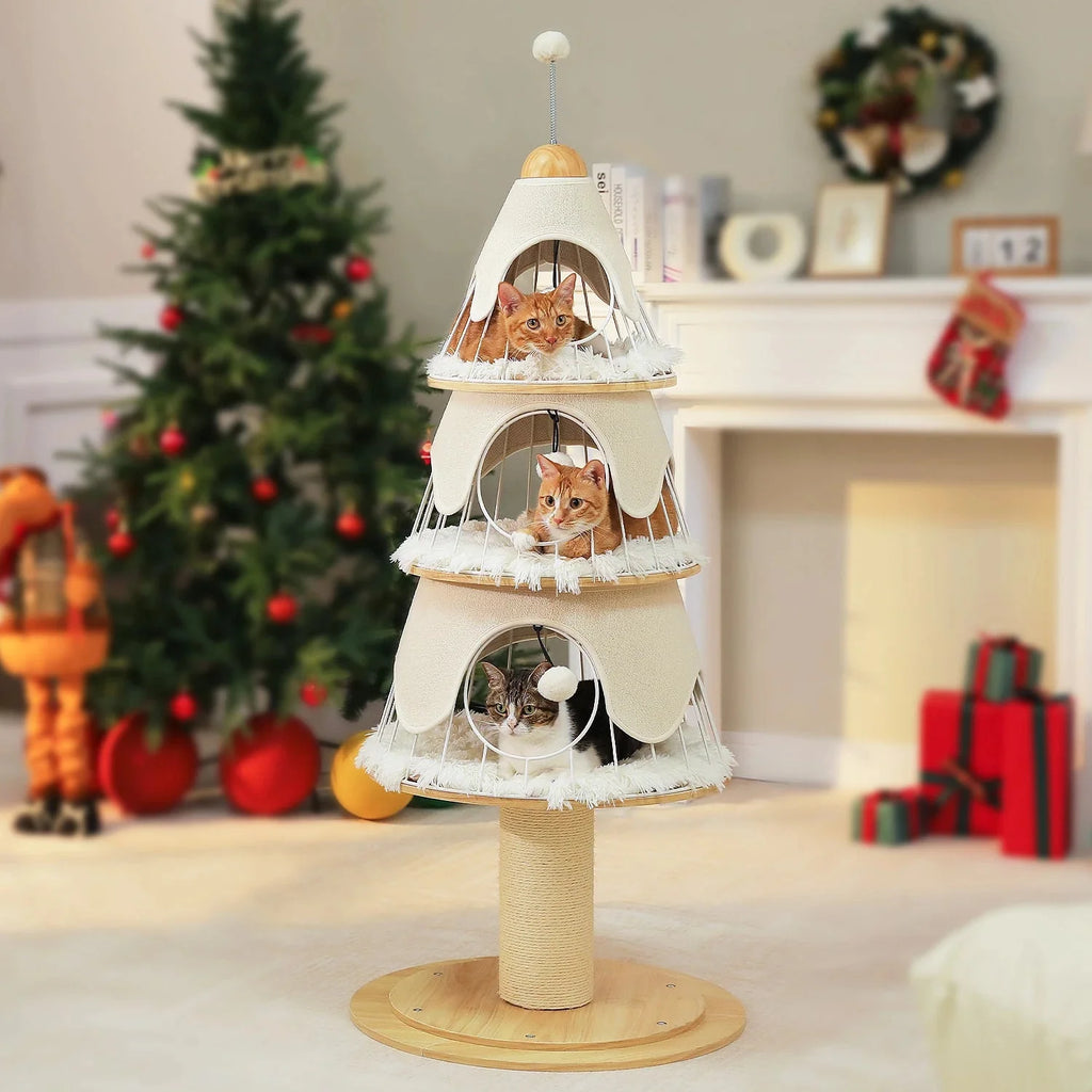 Dailypets Premium Christmas Cat Tree – Festive Multi-Level Cat Tower for Indoor Cats