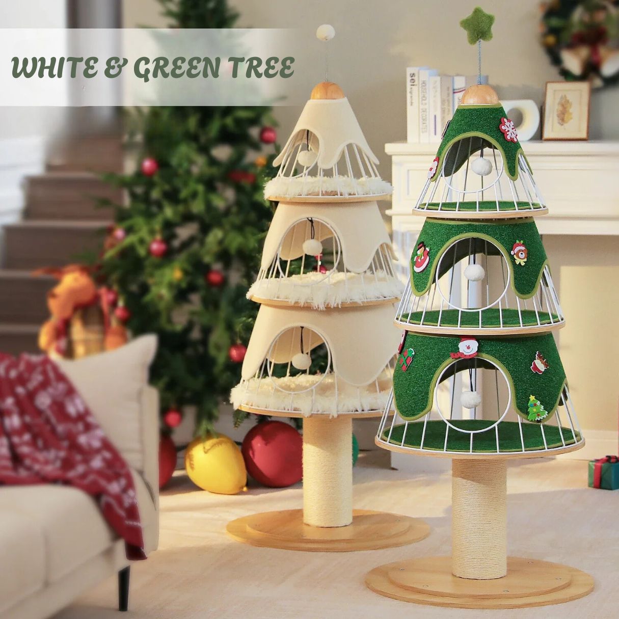 Dailypets Premium Christmas Cat Tree – Festive Multi-Level Cat Tower for Indoor Cats