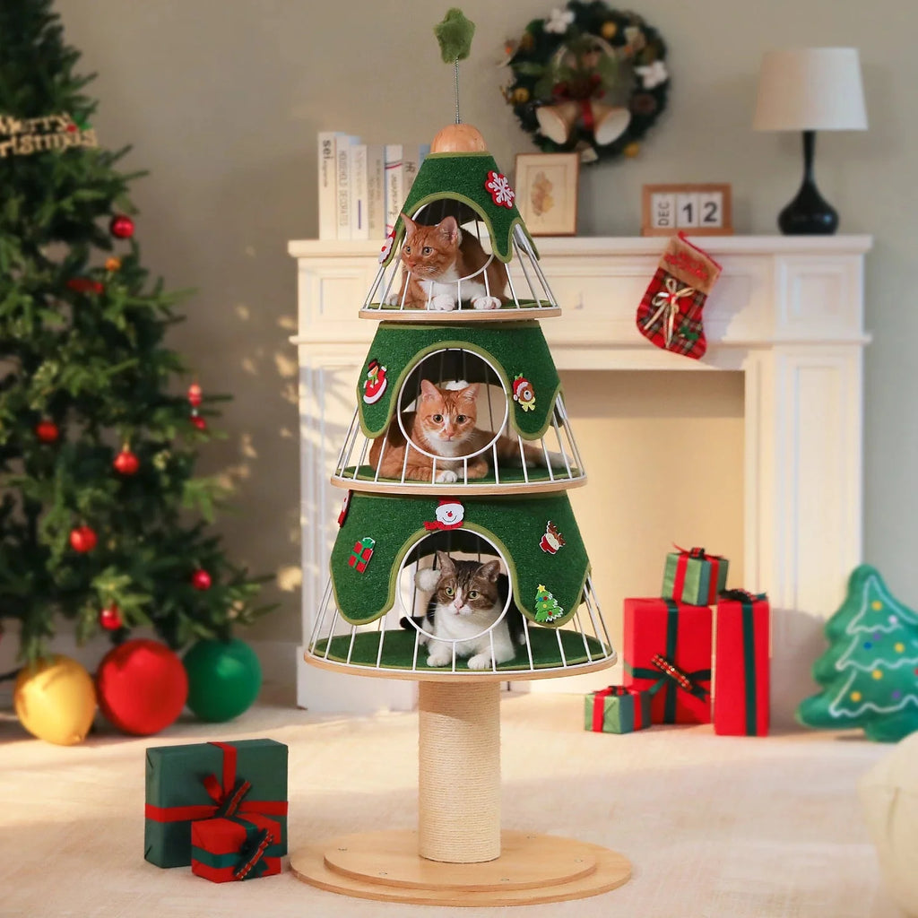 Dailypets Premium Christmas Cat Tree – Festive Multi-Level Cat Tower for Indoor Cats