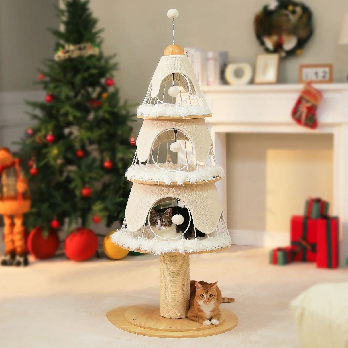 Dailypets Premium Christmas Cat Tree – Festive Multi-Level Cat Tower for Indoor Cats