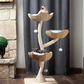Dailypets Three-Tier Boho Cat Tree – 52" Modern Tower with Handwoven Basket Beds