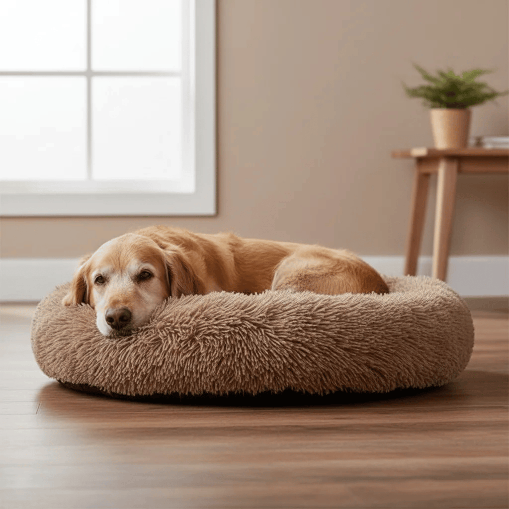 Dailypets Calming Plush Pet Bed with Raised Supportive Rim for Restful Everyday Sleep