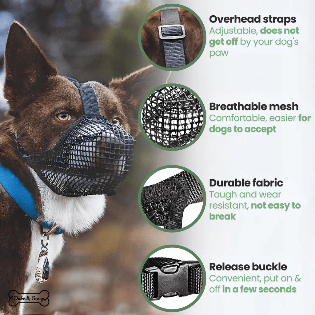 Dailypets Breathable Soft Dog Muzzle with Adjustable Mesh Fit for Everyday Comfort