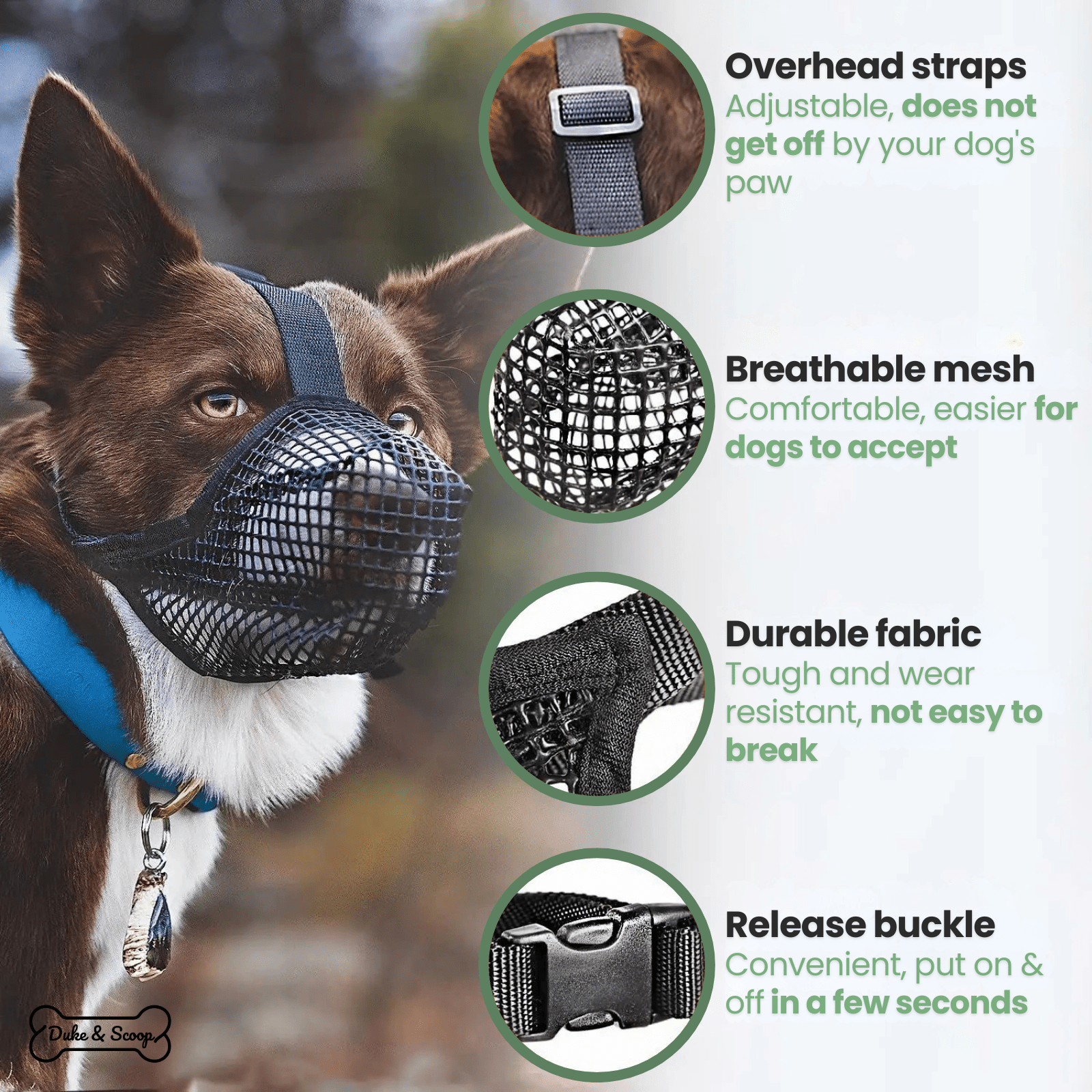 Dailypets Breathable Soft Dog Muzzle with Adjustable Mesh Fit for Everyday Comfort