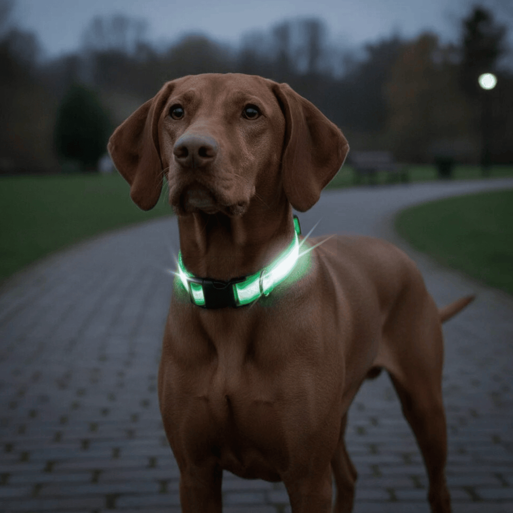 Dailypets USB Rechargeable LED Dog Collar with Adjustable Fit for Night Walks