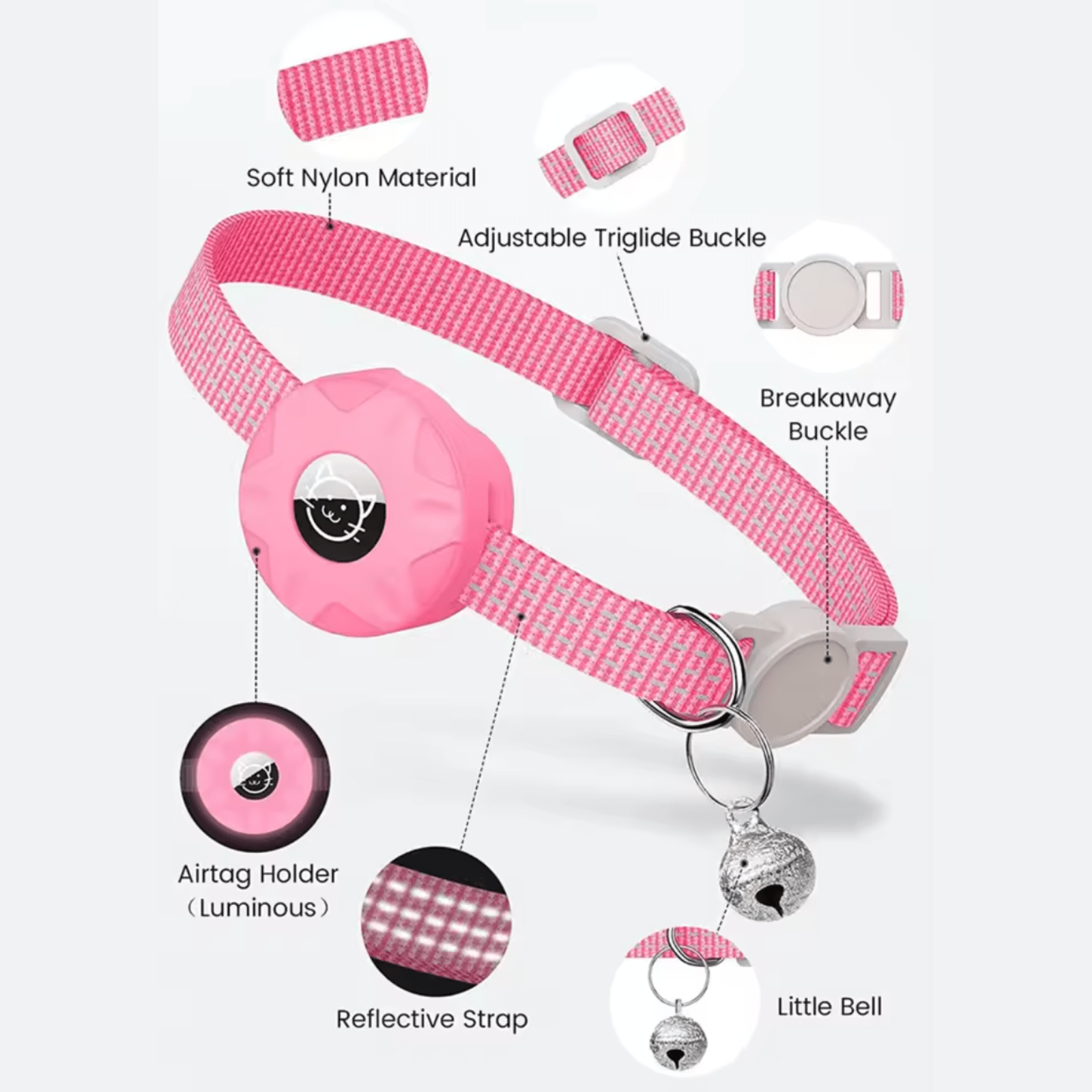 Dailypets Lightweight Cat Tracker Set with Apple Find My Support and Safety Collar