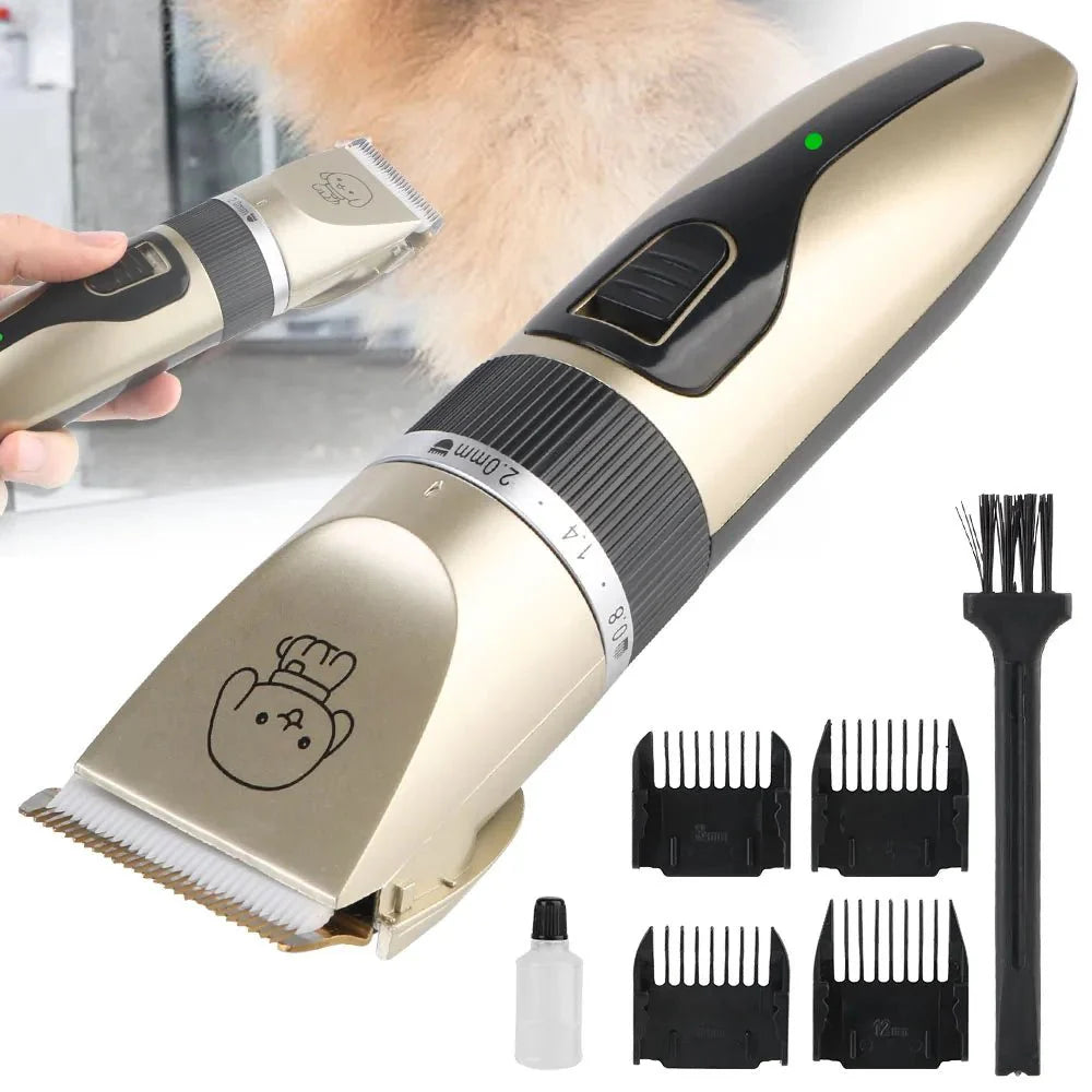 Dailypets Rechargeable Pet Clipper Kit for Dogs and Cats with Quiet Ceramic Blade