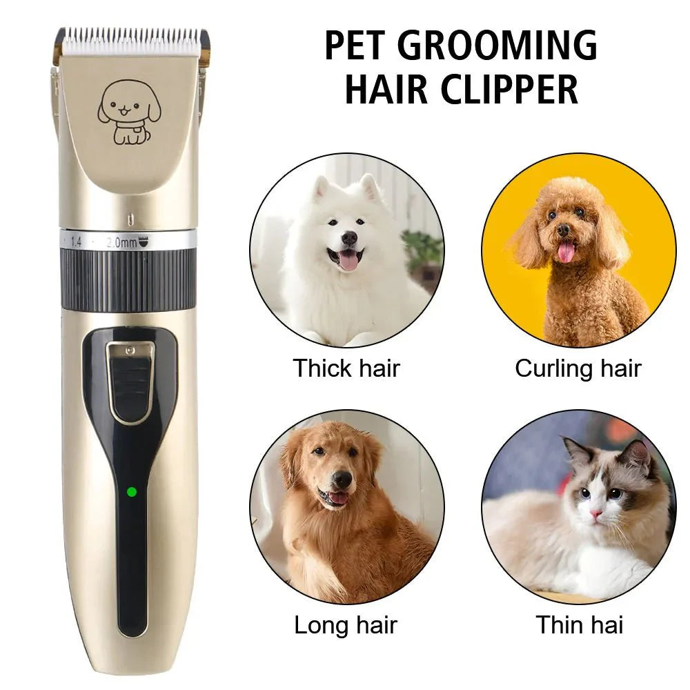 Dailypets Rechargeable Pet Clipper Kit for Dogs and Cats with Quiet Ceramic Blade