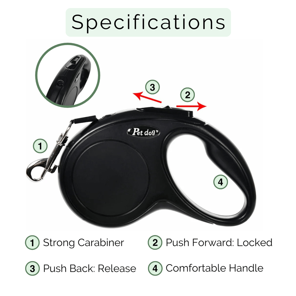 Dailypets GlideControl Retractable Dog Leash with Quick-Lock Brake for Confident Walks