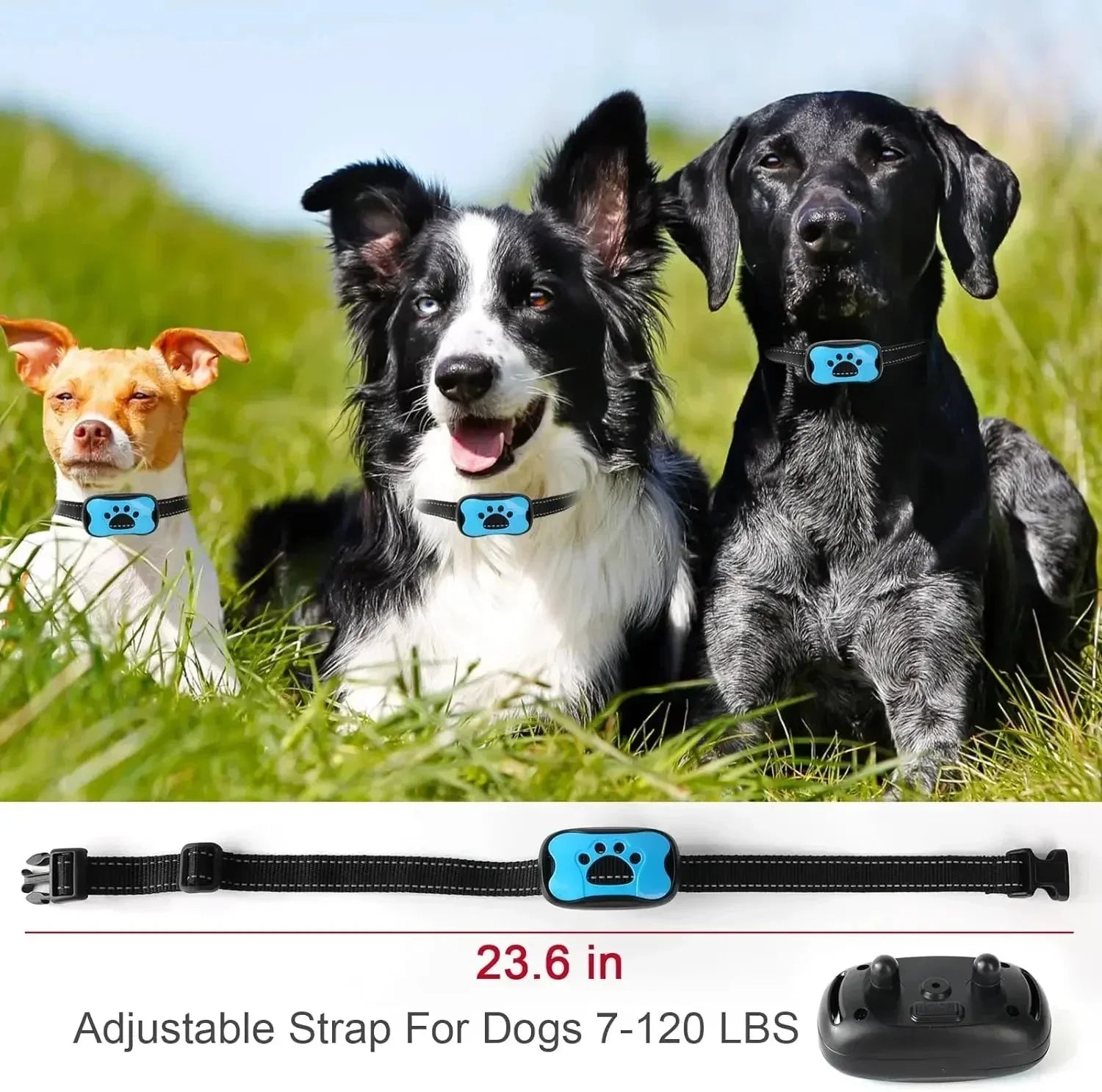 Dailypets USB Rechargeable Dog Bark Control Collar with Sound and Vibration Training