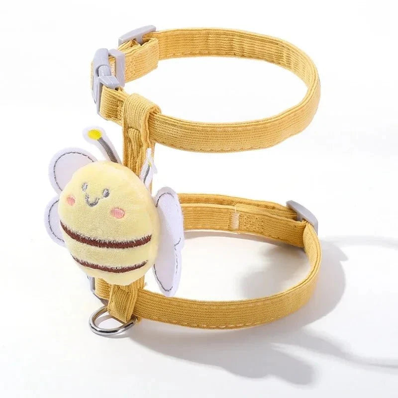 Dailypets Bee Print Cat Harness and Leash Set for Comfortable Outdoor Adventures Daily