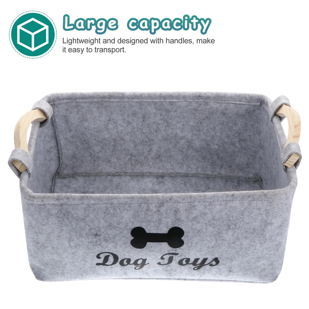Dailypets Felt Storage Bin for Dog Toys, Treats & Grooming Supplies