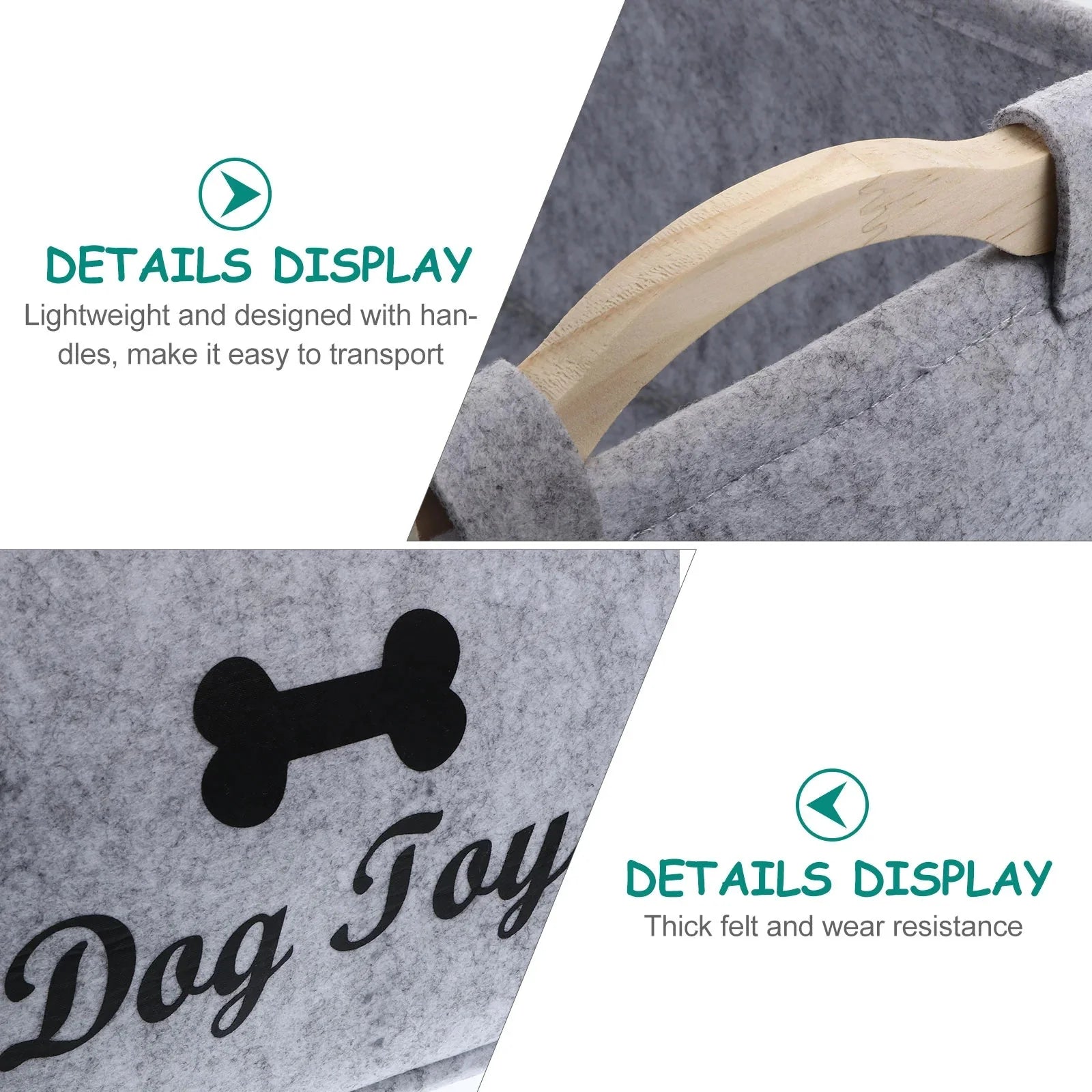 Dailypets Felt Storage Bin for Dog Toys, Treats & Grooming Supplies