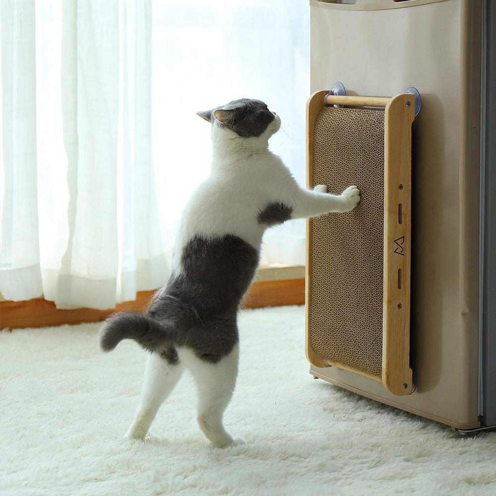 Dailypets Wall-Mounted Cat Scratching Board – Wooden Cat Scratcher with Suction Cup Mount