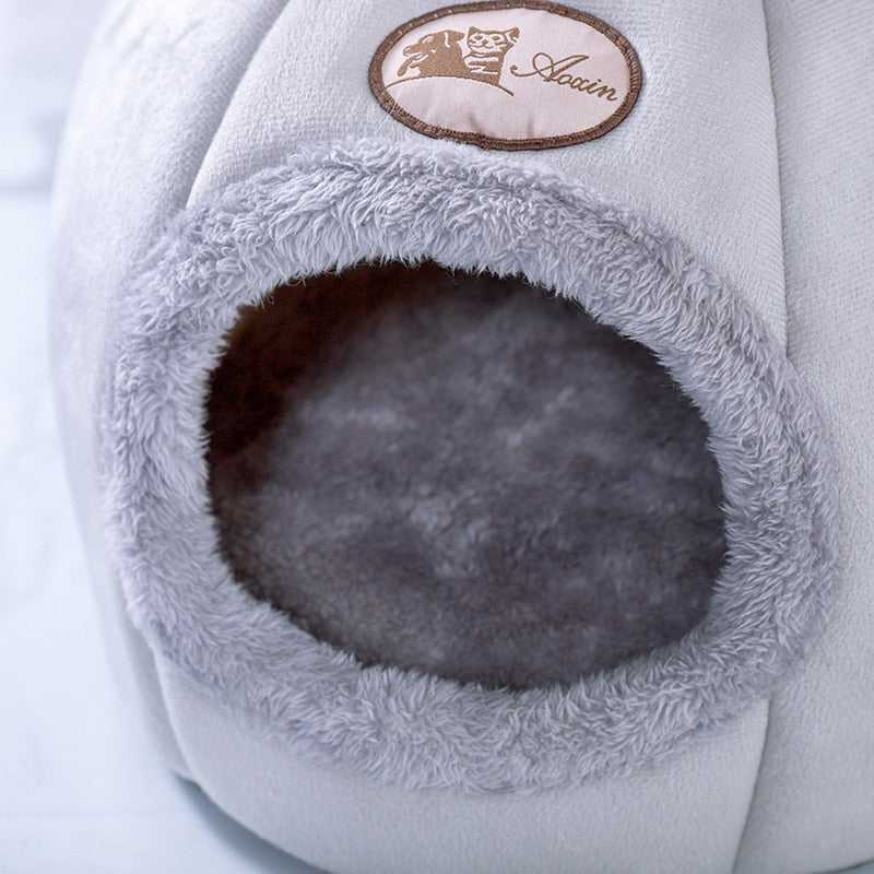Dailypets Plush Cat Cocoon – Comfortable Enclosed Cat Bed