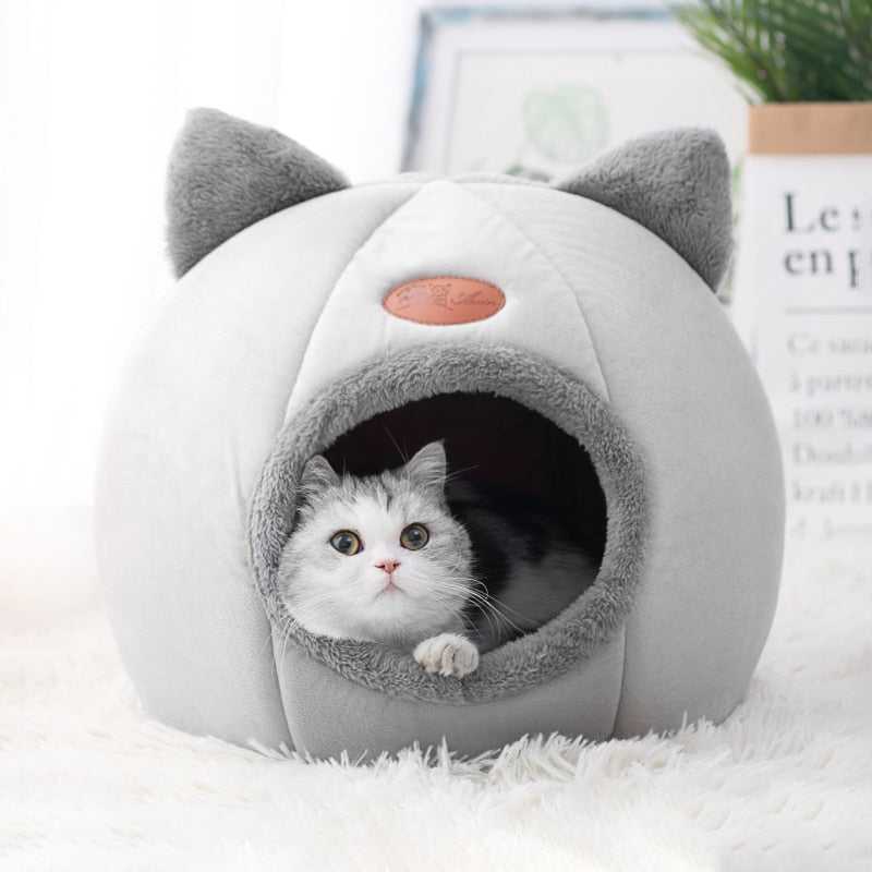 Dailypets Plush Cat Cocoon – Comfortable Enclosed Cat Bed