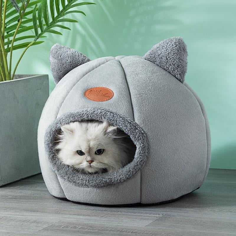 Dailypets Plush Cat Cocoon – Comfortable Enclosed Cat Bed